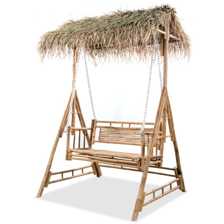 2-seater swing bench with palm leaves and bamboo 202 cm by vidaXL, Garden rockers - Ref: Foro24-43712, Price: 427,65 €, Disco...