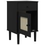 Mesita noche SENJA aspecto ratán madera pino negro 40x35x65 cm de , Mesitas de noche - Ref: Foro24-358015, Precio: 57,67 €, D...