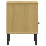 OSLO brown pine solid wood metal legs bedside table by vidaXL, Nightstands - Ref: Foro24-350970, Price: 59,56 €, Discount: %