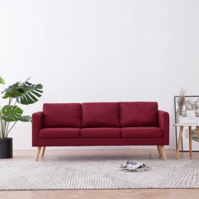 3-seater sofa in red wine-colored fabric by , Sofas - Ref: Foro24-281364, Price: 364,56 €, Discount: %