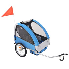 Grauer und blauer Fahrradanhänger 30 kg von vidaXL, Fahrradanhänger - Ref: Foro24-91372, Preis: 178,50 €, Rabatt: %