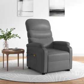 Sillón de masaje elevable cuero sintético gris de , Sillones de masaje eléctricos - Ref: Foro24-3120408, Precio: 301,99 €, De...