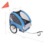 Grauer und blauer Fahrradanhänger 30 kg von vidaXL, Fahrradanhänger - Ref: Foro24-91372, Preis: 178,99 €, Rabatt: %