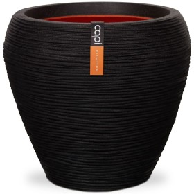 Capi Vase Nature Rib Conical Black 42x38 cm KBLR362 by Capi, Pots and planters - Ref: Foro24-424214, Price: 81,63 €, Discount: %