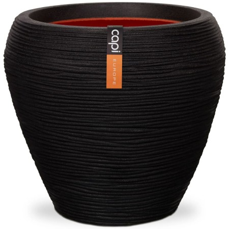 Capi Vase Nature Rib Conical Black 42x38 cm KBLR362 by Capi, Pots and planters - Ref: Foro24-424214, Price: 81,72 €, Discount: %