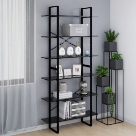 Armario alto madera contrachapada negro 100x30x210 cm de , Librerías y estanterías - Ref: Foro24-806558, Precio: 94,99 €, Des...