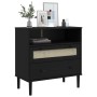 SENJA sideboard rattan look black pine wood 80x40x80 cm by , Sideboards - Ref: Foro24-358021, Price: 91,51 €, Discount: %