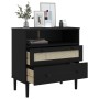 SENJA sideboard rattan look black pine wood 80x40x80 cm by , Sideboards - Ref: Foro24-358021, Price: 91,51 €, Discount: %