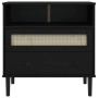 SENJA sideboard rattan look black pine wood 80x40x80 cm by , Sideboards - Ref: Foro24-358021, Price: 91,51 €, Discount: %