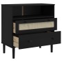 SENJA sideboard rattan look black pine wood 80x40x80 cm by , Sideboards - Ref: Foro24-358021, Price: 91,51 €, Discount: %