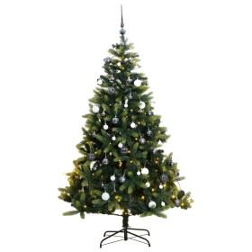 Árbol de Navidad artificial con bisagras 300 LED y bolas 210 cm de , Arboles de navidad - Ref: Foro24-3210435, Precio: 171,76...