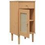 Mesita noche SENJA aspecto ratán madera pino marrón 40x35x80 cm de , Mesitas de noche - Ref: Foro24-358016, Precio: 57,05 €, ...