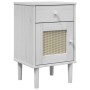 SENJA nightstand rattan look white pine wood 40x35x65 cm by , Nightstands - Ref: Foro24-358014, Price: 50,19 €, Discount: %