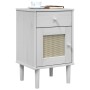 SENJA nightstand rattan look white pine wood 40x35x65 cm by , Nightstands - Ref: Foro24-358014, Price: 50,19 €, Discount: %