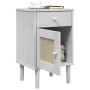 SENJA nightstand rattan look white pine wood 40x35x65 cm by , Nightstands - Ref: Foro24-358014, Price: 50,19 €, Discount: %