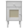 SENJA nightstand rattan look white pine wood 40x35x65 cm by , Nightstands - Ref: Foro24-358014, Price: 50,19 €, Discount: %