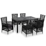 Conjunto de comedor de exterior 7 piezas ratán sintético negro de , Conjuntos de jardín - Ref: Foro24-44087, Precio: 904,72 €...