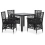 5-Piece Black Synthetic Rattan Garden Dining Set by , Garden sets - Ref: Foro24-44088, Price: 700,17 €, Discount: %