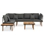 Garden furniture 4 pieces with cushions solid acacia wood by , Garden sets - Ref: Foro24-46465, Price: 698,30 €, Discount: %