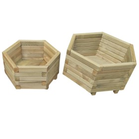 Juego de arriates elevados 2 unidades madera de pino impregnada de vidaXL, Maceteros y jardineras - Ref: Foro24-43334, Precio...