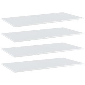 Shelf shelf 4 units glossy white plywood 80x20x1.5cm by , Shelves - Ref: Foro24-805308, Price: 28,99 €, Discount: %