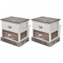 Brown and white bedside tables, 2 units by vidaXL, Nightstands - Ref: Foro24-242885, Price: 92,25 €, Discount: %