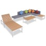 Set de muebles de jardín 5 piezas y cojines aluminio y WPC de vidaXL, Conjuntos de jardín - Ref: Foro24-42870, Precio: 883,99...