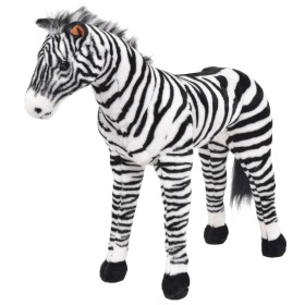 XXL schwarz-weißes stehendes Plüschzebra von vidaXL, Stofftiere - Ref: Foro24-91335, Preis: 110,50 €, Rabatt: %