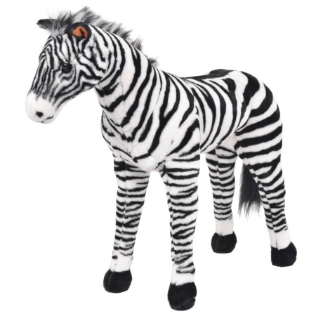 XXL schwarz-weißes stehendes Plüschzebra von vidaXL, Stofftiere - Ref: Foro24-91335, Preis: 110,98 €, Rabatt: %