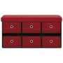 Banco almacenaje plegable lino sintético rojo tinto 76x38x38 cm de , Bancos para recibidores y almacenamiento - Ref: Foro24-3...