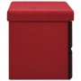 Banco almacenaje plegable lino sintético rojo tinto 76x38x38 cm de , Bancos para recibidores y almacenamiento - Ref: Foro24-3...