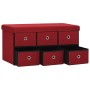 Banco almacenaje plegable lino sintético rojo tinto 76x38x38 cm de , Bancos para recibidores y almacenamiento - Ref: Foro24-3...