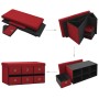 Red synthetic linen folding storage bench 76x38x38 cm by , Benches for halls and storage - Ref: Foro24-338816, Price: 62,44 €...