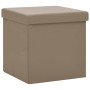 Taburetes de almacenaje plegables 2 uds capuchino PVC de , Taburetes y sillas plegables - Ref: Foro24-338790, Precio: 37,66 €...