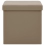 Taburetes de almacenaje plegables 2 uds capuchino PVC de , Taburetes y sillas plegables - Ref: Foro24-338790, Precio: 37,66 €...