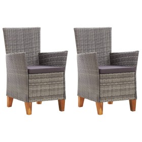 Garden chairs 2 units with gray synthetic rattan cushions by , Garden chairs - Ref: Foro24-46003, Price: 386,99 €, Discount: %