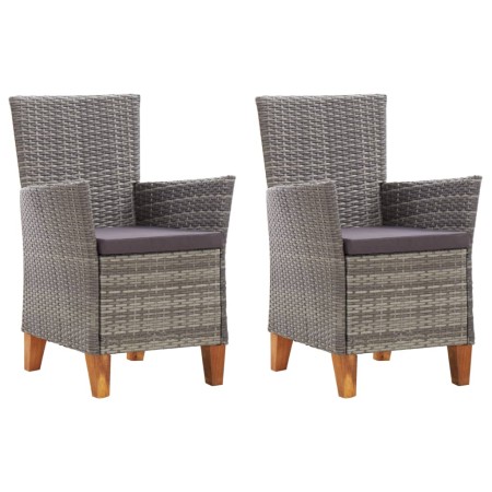 Garden chairs 2 units with gray synthetic rattan cushions by , Garden chairs - Ref: Foro24-46003, Price: 386,99 €, Discount: %