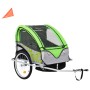 2 in 1 grüner und grauer Fahrradanhänger und Kinderwagen von vidaXL, Fahrradanhänger - Ref: Foro24-91378, Preis: 193,33 €, Ra...