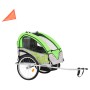 2 in 1 grüner und grauer Fahrradanhänger und Kinderwagen von vidaXL, Fahrradanhänger - Ref: Foro24-91378, Preis: 193,33 €, Ra...