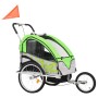 2 in 1 grüner und grauer Fahrradanhänger und Kinderwagen von vidaXL, Fahrradanhänger - Ref: Foro24-91378, Preis: 193,33 €, Ra...