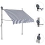 Manual retractable awning with blue and white LED 100 cm by , Awnings - Ref: Foro24-145841, Price: 77,99 €, Discount: %