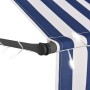 Manual retractable awning with blue and white LED 100 cm by , Awnings - Ref: Foro24-145841, Price: 77,99 €, Discount: %