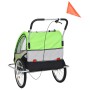 2 in 1 grüner und grauer Fahrradanhänger und Kinderwagen von vidaXL, Fahrradanhänger - Ref: Foro24-91378, Preis: 193,33 €, Ra...