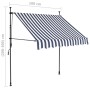 Manual retractable awning with blue and white LED 100 cm by , Awnings - Ref: Foro24-145841, Price: 77,34 €, Discount: %