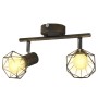 Foco con 2 bombillas de filamento LED estilo industrial negro de , Apliques de techo - Ref: Foro24-242266, Precio: 30,36 €, D...