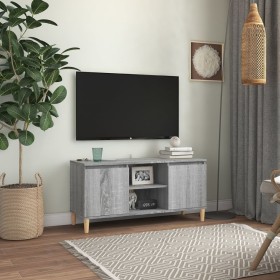 Bedside table solid wood legs Sonoma gray 103.5x35x50 cm by , TV Furniture - Ref: Foro24-813159, Price: 61,12 €, Discount: %