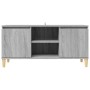 Mesita de noche patas madera maciza gris Sonoma 103,5x35x50 cm de , Muebles TV - Ref: Foro24-813159, Precio: 60,51 €, Descuen...