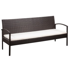 3-seater garden sofa with brown synthetic rattan cushions by , Outdoor sofas - Ref: Foro24-44180, Price: 231,01 €, Discount: %