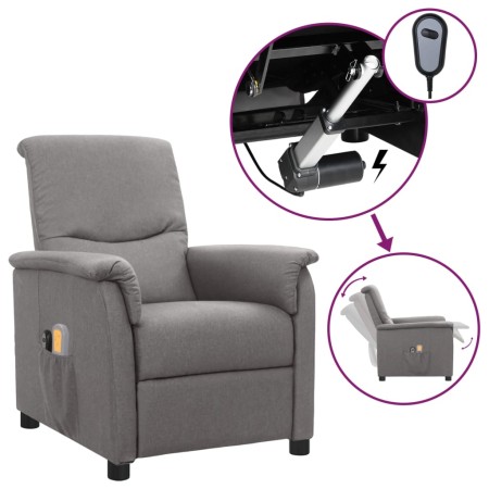 Electric massage chair light gray fabric by , Electric massage chairs - Ref: Foro24-3098556, Price: 219,88 €, Discount: %