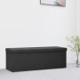 Black Faux Linen Folding Storage Bench by , Benches for halls and storage - Ref: Foro24-338791, Price: 67,74 €, Discount: %